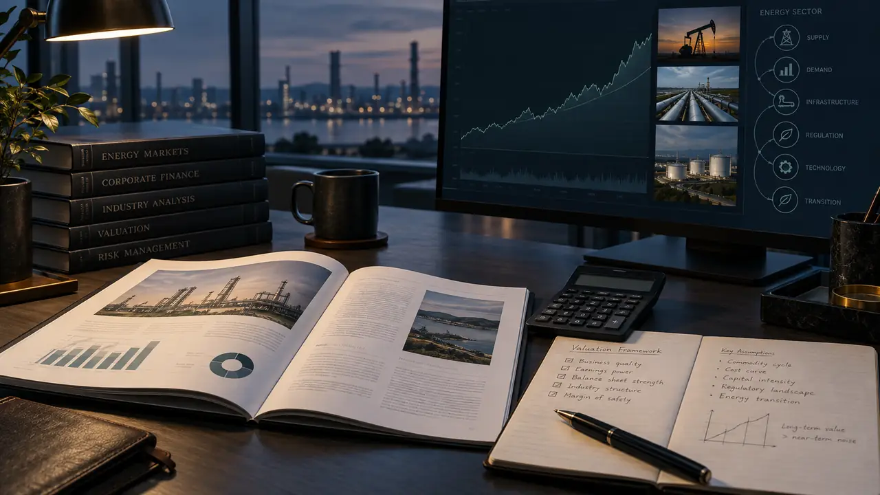 Energy systems analysis workspace with technical reports, modeling notes, and renewable-energy research display